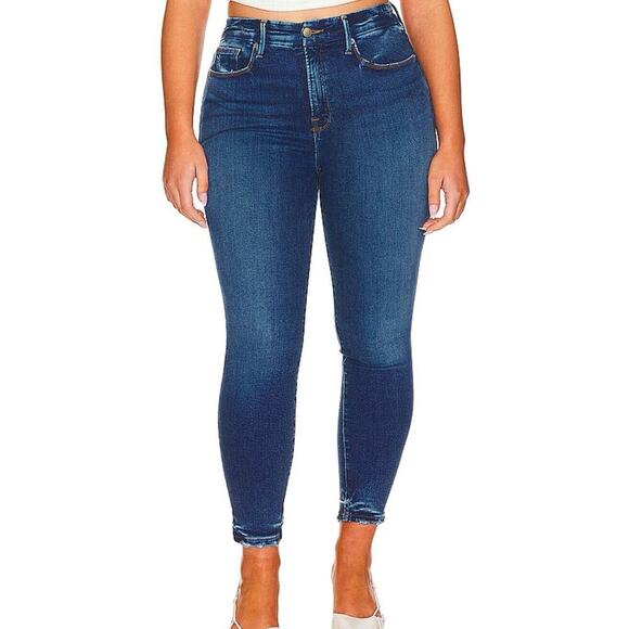 Good American Jeans Denim Sz 12 / 31 Good Legs Crop Skinny Leg In Indigo563 NEW - Picture 6 of 9